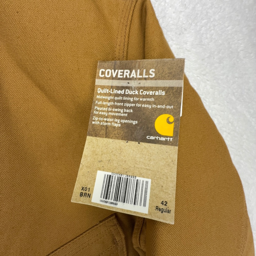 Carhartt Cropped Detroit Jacket Red Quilt Lined Mens Large 42 X01 BRN Brown NWT - Picture 5 of 16